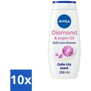 Nivea - Diamond Touch Douchegel - Sensuele Leliegeur - 250 ml - Bulkverpakking - 10 stuks
