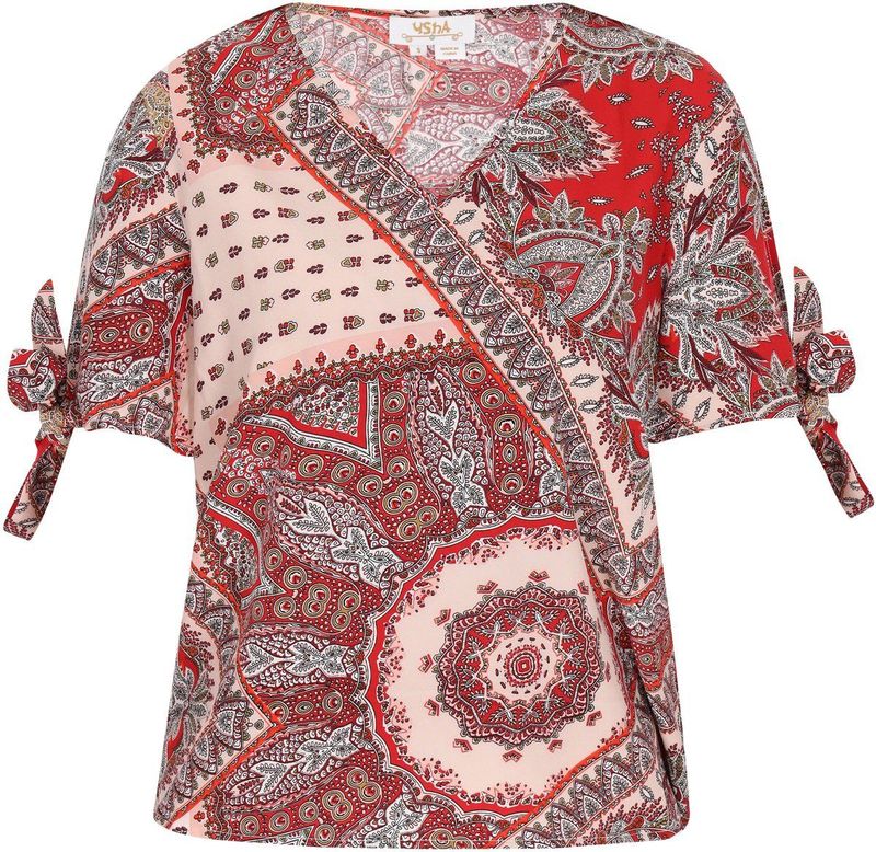 usha - Blouse - Boho-uitstraling - V-hals - Korte Mouwen - Festivalcollectie