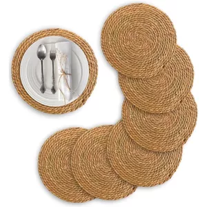 Vegena Ronde placemats: 9-delige geweven placemat, 38 cm