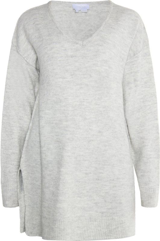 usha - Gebreide Trui - V-hals - Relaxed Model - Wit