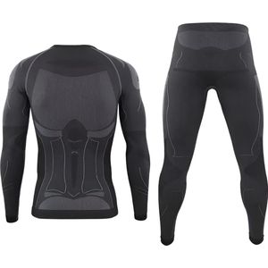 E-shop4u® - Mannen Sport Thermische Ondergoedpakken - Snel Droog & Ademend - Compressie - Zwart - Fitness & Outdoor - Maat XXL
