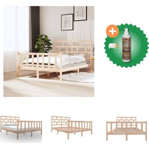 vidaXL Bedframe massief grenenhout 150x200 cm 5FT King Size - Bed - Inclusief Houtreiniger en verfrisser