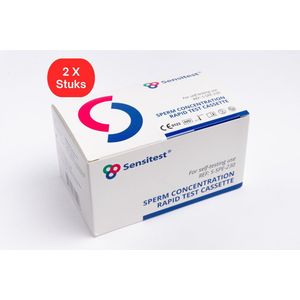 Sperma Concentratie Sneltest – 2 stuks – Zelftest voor vruchtbaarheid – Drempel ≥15 miljoen/ml – Uitslag in enkele minuten (totale doorlooptijd ±15–20 min) – Inclusief opvangbeker, pipet, kleurstof & wasoplossing