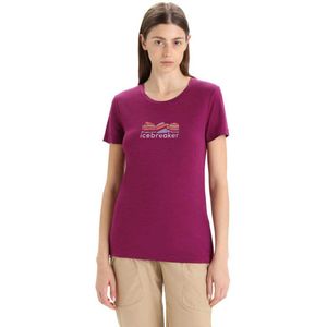 Icebreaker Tech Lite Ii Mountain Geology T-shirt Met Korte Mouwen Roze S Vrouw