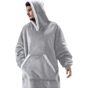 Super Comfy Fleece Hoodie – Trui en Deken in één – Unisex – Lichtgrijs