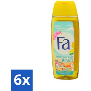 Fa - Douchegel - Mediterranean Jewels Amalfi - Orchidee & Citrus - Frisse & Tropische Geur - Verfrissend - 250 ml - Voordeelverpakking - 6 stuks