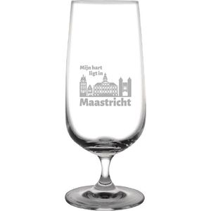 Gegraveerde bierglas op voet 41cl Maastricht
