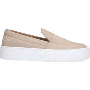 Sacha - Heren - Beige suède loafers met witte zool - Maat 45