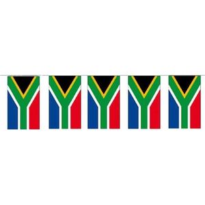 Papieren slinger Zuid-Afrika 4 meter - Zuid-Afrikaanse vlag - Supporter feestartikelen - Landen decoratie/versiering