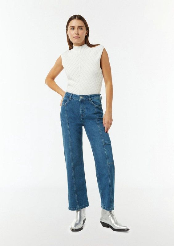 comma casual identity Cargojeans  blauw denim