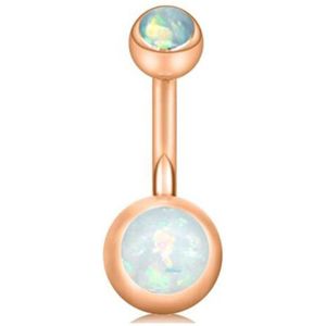 Navel Piercing - Rose Goud Met Steentjes