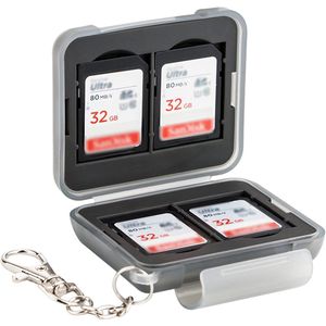 Waterbestendige SD-Kaarthouder voor 4 SD en 8 Micro SD Kaarten - Rubber Schokbestendig