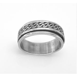 RVS – Ring - Stress - celtic tattoo band - maat 19. 2 losse ring op elkaar die je mee kan draaien - ook wel stress ring genoemd) ring is zowel geschikt voor dame of heer en als duimring.