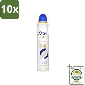 10 x Dove – Deodorant Spray – Original – 200 ml - Grootverpakking - Anti-transpirant Spray - Deodorant Spray - Zweetvermindering - Geurvermindering - Huidhydratatie