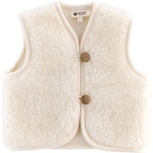 WOLLIES Amsterdam - Wollen Kinder Vest - 100% Merino Wol - 74-80 - Wit