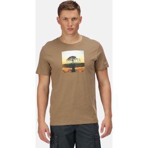 Het Regatta Cline VI T-shirt met korte mouwen - heren - Coolweave - katoen - Beige