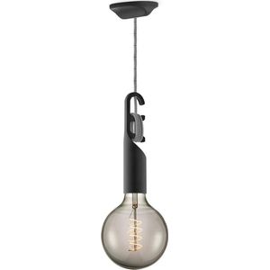 Home Sweet Home - Moderne Verlichtingspendel Move me-Twist - hanglamp geschikt voor E27 LED lichtbron - Zwart - 10,5/10,5/170cm - Pendellamp geschikt voor woonkamer, slaapkamer en keuken