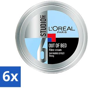 6 x L'Oréal Studio Line Special FX Out of Bed Fibre Cream 150 ml - Haar Styling - Warrig Effect - L'Oréal Paris - Studio Line - Haar Crème