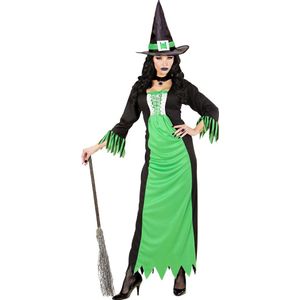 Widmann - Heks & Spider Lady & Voodoo & Duistere Religie Kostuum - Groene Heks - Vrouw - Groen - XL - Halloween - Verkleedkleding