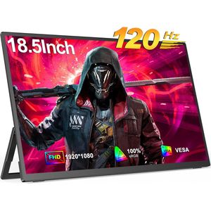 Touch screen monitor 18.5 inch - Portable - 1920 x 1080 FHD - 16:9 - 120 Hz - Swivel lift beugel - HDR400 - 178 graden kijkhoek - IPS - Contrast 1100:1 - Helderheid 300 cd/m - Responsetijd 16 ms - Mini HDMI - USB C - VESA - Luidsprekers