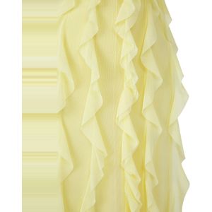 Trendyol Gelimiteerde Oplage Lichtgele Geplooide Gevoerde Tule Avondjurk Tprss25Ae00063