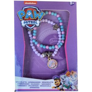 Paw Patrol - Armbanden - 2 stuks - one size - Bedels - kralen - Ster - blauw - paars - roze - Verjaardag - sinterklaas - schoencadeau - kado