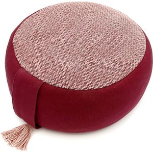 Yoga Kussen | Meditatiekussen | Diamond | Rond | Rood | Boekweitvulling