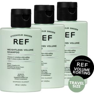 REF WEIGHTLESS VOLUME SHAMPOO 3X 100ML TRAVELSIZE VOORDEEL