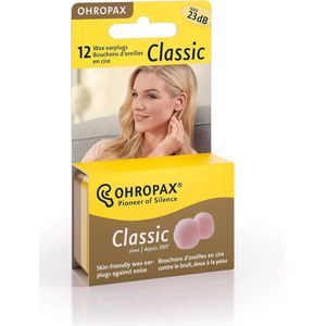Classic Oordopjes voor Bescherming tegen Lawaai - Ideaal voor Slapen, Ontspannen en Bescherming tegen Vocht en Wind - 12 Stuks