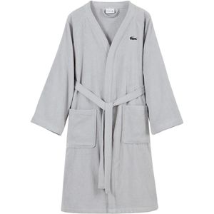 Classic Pique Bathrobe, 100% Cotton for Men and Women, One Size, Micro Chip Grey