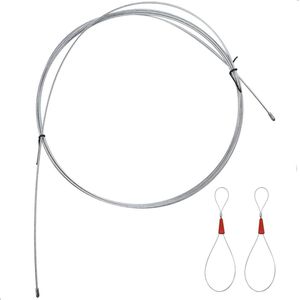 Intrekband kabelinstallatie - Intrekdraad met veergeleidingskop - 3mm diameter 5m zilver .