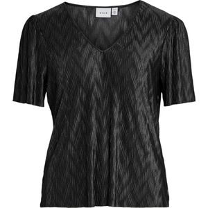 Vila T-shirt Viplira V-neck S/s Top/r 14099029 Black Beauty Dames Maat - XL