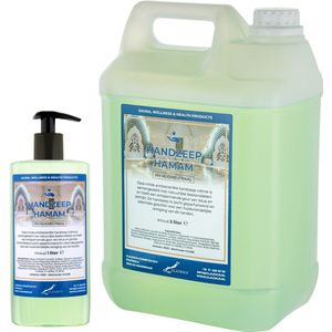 Handzeep Hamam 500 ml met gratis pompje - hervulbaar + Jerrycan 5 liter navulling