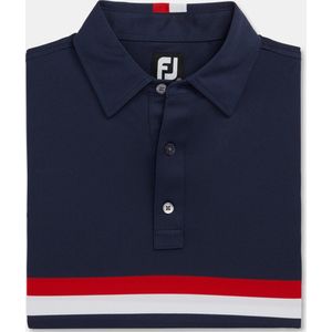 Heren Polo - Footjoy - Pique - Blauw/Rood/Wit - L