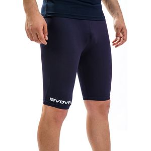 Thermoshort/slidingbroekje Navy Blauw, Givova P004, maat XS/S, geborduurd logo