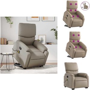 vidaXL Sta-op-massagefauteuil - Sta-op-massagefauteuils - Sta-op Fauteuil - Sta-op- En Ligstoel Verstelbaar - Sta-op-massagestoel verstelbaar kunstleer cappuccinokleurig