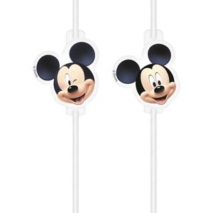 PROCOS - 4 plastic rietjes met Mickey afbeelding - Decoratie > Rietjes