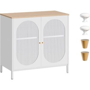 Goodivery ® Elegant en Multifunctioneel Dressoir met Verstelbare Planken en Translucente Deuren