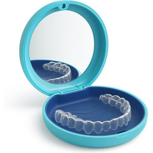 Aligner Bakje met Spiegel – Luxe Opbergdoosje voor Invisalign, Retainers & Nachtbeugels – Hygiënisch & Compact