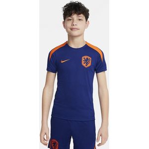 Nike Nederland 24/25 Strike Dri-FIT Knit Voetbaltop Kids Deep Royal Blue Maat 128/140