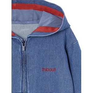 Vertbaudet Sweater met rits en zakken in denimkleur