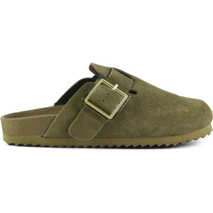 Cow Suede Bio Sabot With Buckles