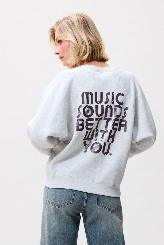 Catwalk Junkie - Graphic Sweater - Lichtgrijs - Dames - Hoodie