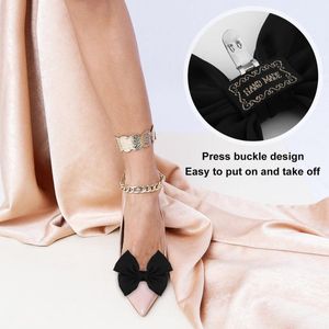 2 stuks Schoen Clips Satijn Afneembare Schoen Gespen - Elegant Decoratieve Schoen Clips voor Dames Meisjes - Schoen Strikje voor Bruiloft Feest Dagelijks Gebruik (Zwart) - Geen edelstenen