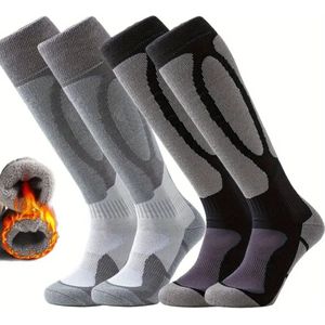 Livano Skisokken - Ski Sokken - Warme Sokken - Lange Huissokken - Thermo - Compressie - Grijs