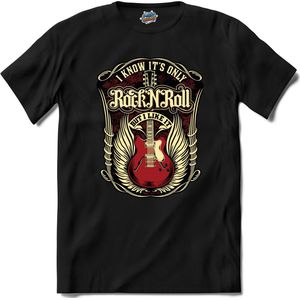 I Know It’s Only Rock And Roll But I Like It | Muziek - Gitaar - Hobby - T-Shirt - Unisex - Zwart - Maat XXL