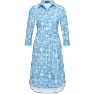 Travel Jurk Print Denim Embroidery 2092A Bleached