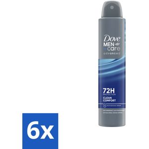 6 x Dove Men+Care Deodorant Spray - Clean Comfort - 200 ml - Mannen Deodorant - Antitranspirant - Zweetbescherming - Geurcontrole - Dove Men+Care