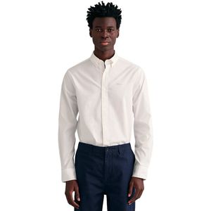 GANT - Oxford Overhemd - Wit - Katoen - Lange Mouwen