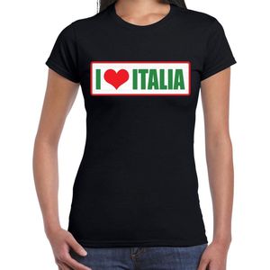 I love Italia / Italie landen t-shirt zwart  dames - Italie landen shirt / kleding - EK / WK / Olympische spelen outfit XL